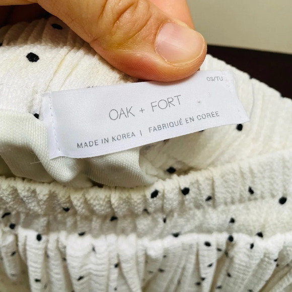 Oak + Fort - White Pleated Polka Dot Skirt - Picture 5 of 6